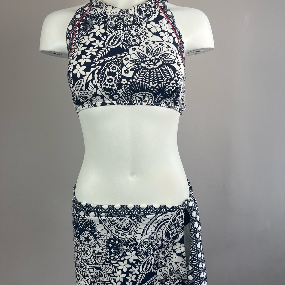 Tommy Bahama Navy and White Bikini Set